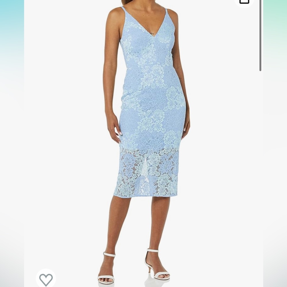 Dress the Population Women's Aurora Sleeveless Plunge Neck Bodycon Midi Dress